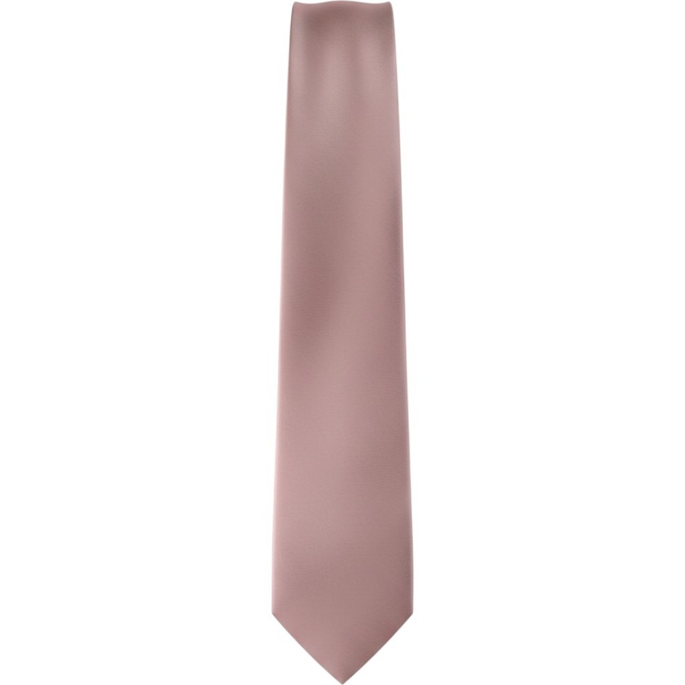 Bugatti Mens Silk Tie Blush Pink Satin Solid Formal Wedding Necktie Gold Plate